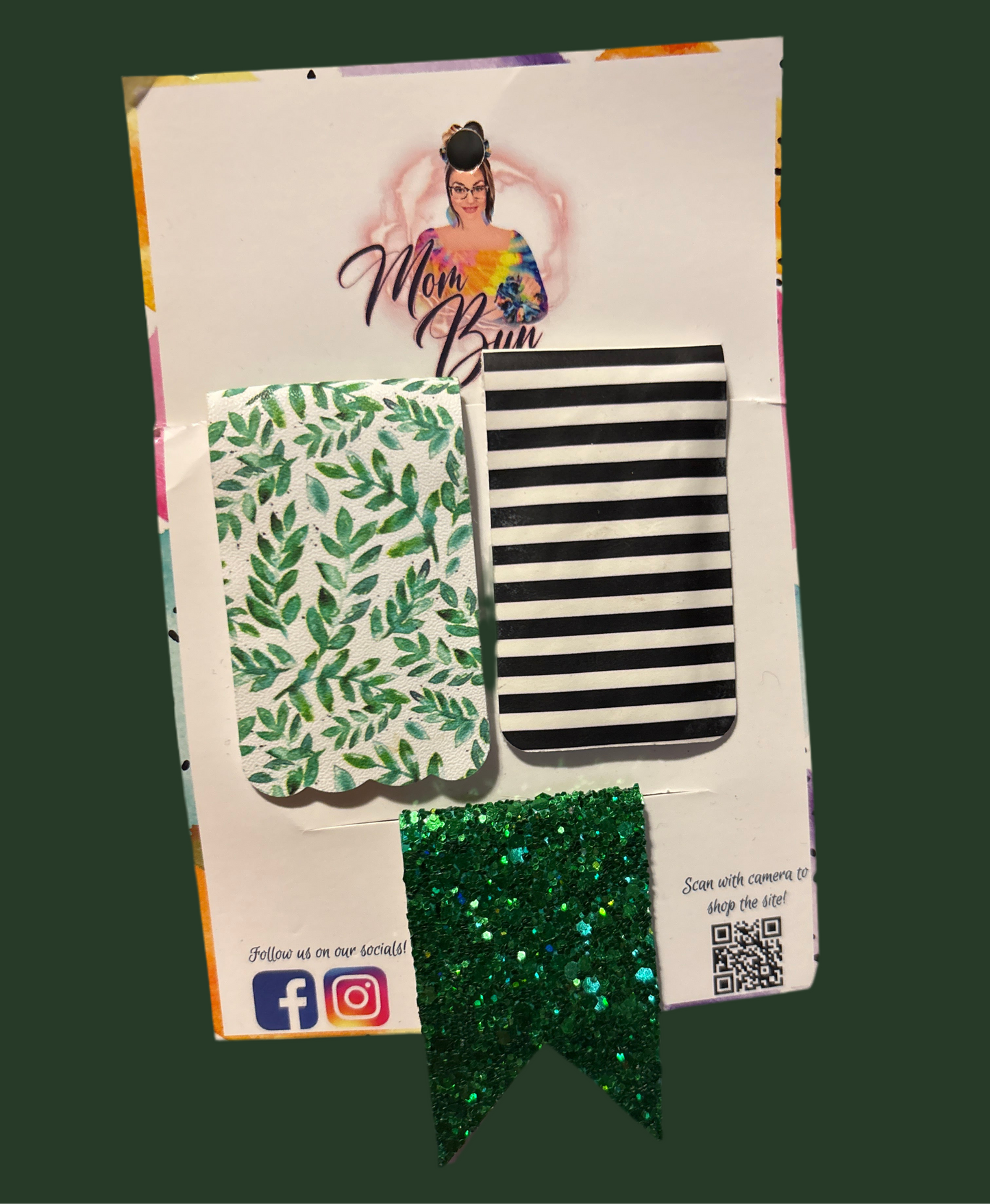 Tropical glitter magnetic bookmark