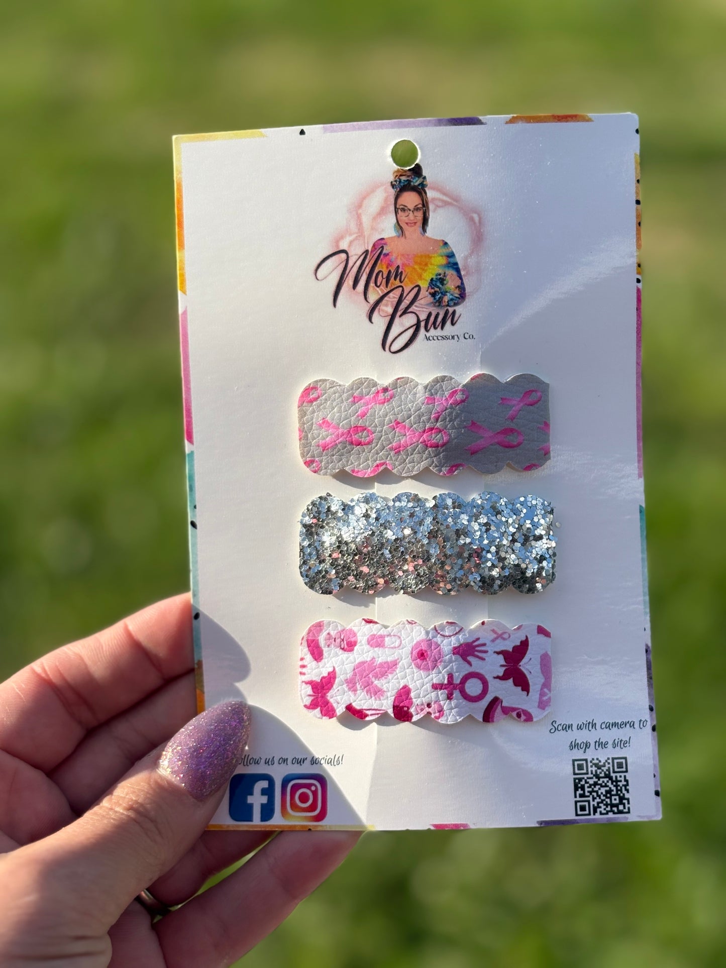 Breast cancer set silver