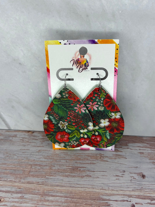 Red brush floral